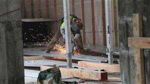 Grant Sparks flying during construction 